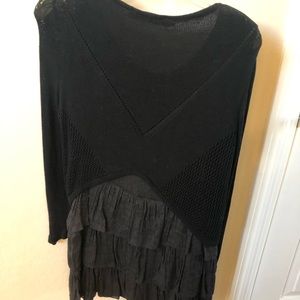 Beautiful black layered shirt with sweater over